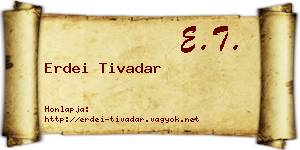 Erdei Tivadar névjegykártya