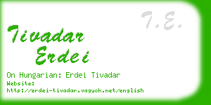 tivadar erdei business card